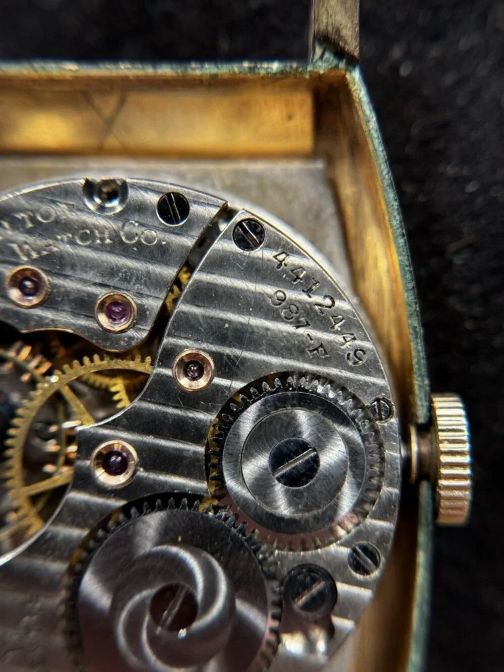 1920s Hamilton 986 17J Art Deco Tank Watch 10K Gold Filled Runs
